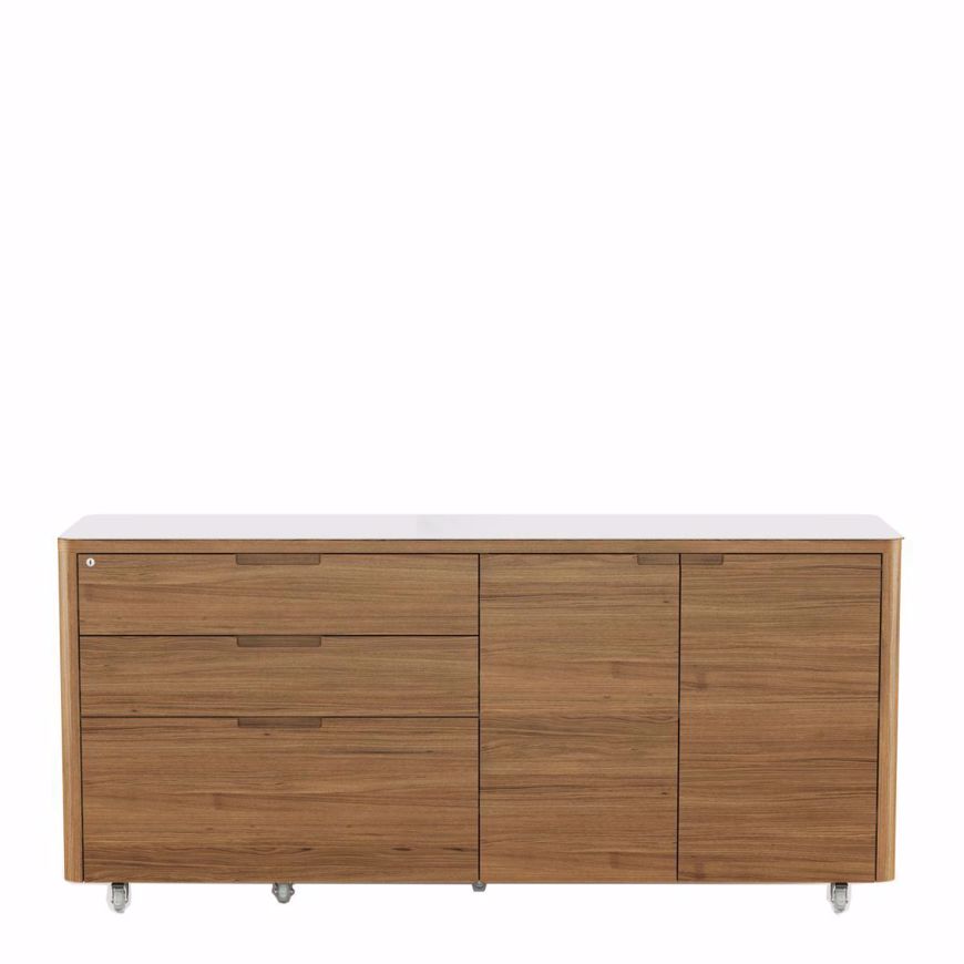 wooden office credenza