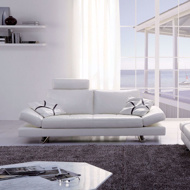 white leather loveseat