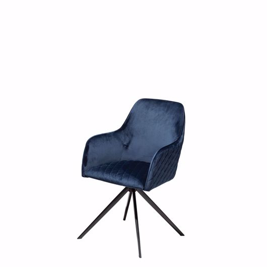 图片 TWINE Swivel Chair - Blue Velvet