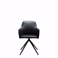 图片 TWINE Swivel Chair - Black Leather