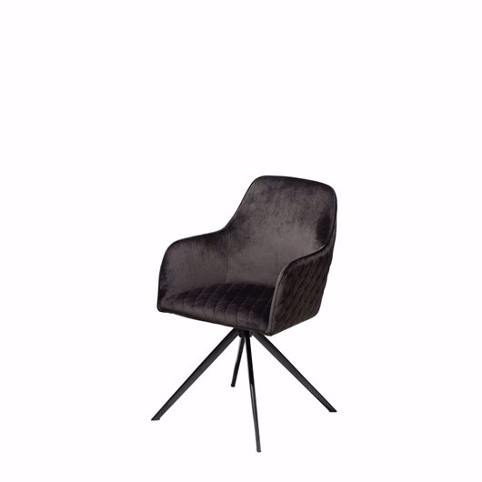 图片 TWINE Swivel Chair - Black Velvet