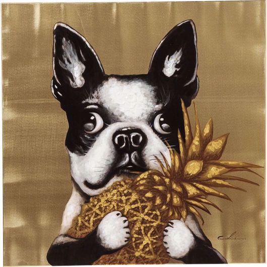 图片 Dog with Pineapple Hand Touched