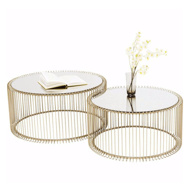 Image sur Wire Coffee Table Set - Brass