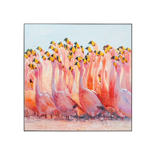 Image de Swarm Of Flamingos Acrylic Painting