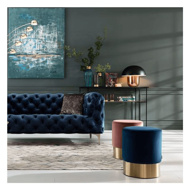 Picture of Cherry Stool - Blue+Brass 35