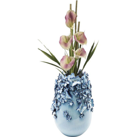 Image de Butterflies Vase- Light Blue 35cm
