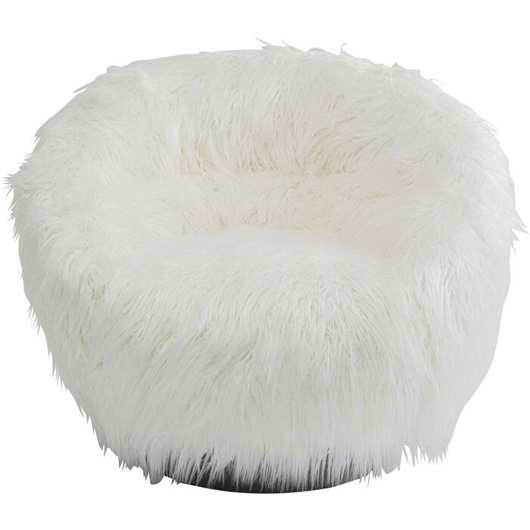 图片 Fiffy White Swivel Armchair